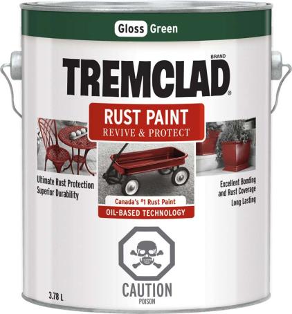 Tremclad Rust Paint, Green, 3.78 liter