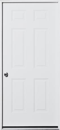 Exterior Door, Steel, 6-PANEL, Right Hinge, 30x80