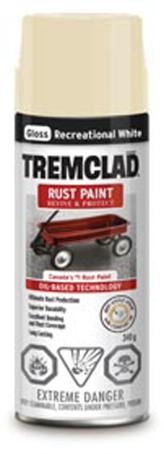 Tremclad Rust Paint, Recreational White, 340 gram Spray