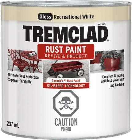 Tremclad Rust Paint, Recreational White, 237 ml