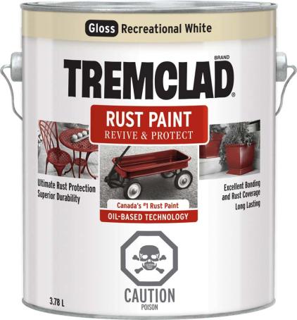Tremclad Rust Paint, Recreational White, 3.78 liter
