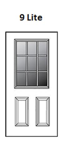 Exterior Door, Steel, 9-LITE, Right Hinge, 32x80