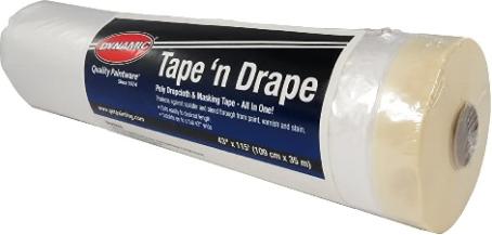 Masking Tape with Poly, Tape N' Drape, 109cm x 35m