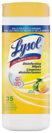 Disinfecting Wipes, Citrus-Scented, 35/pkg, Lysol