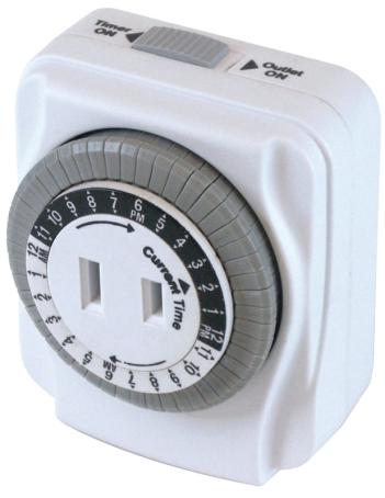 Timer, Plug-In, One Outlet, 2-Prong, 24-Hour, Electro-Mechanical (TNI24111)