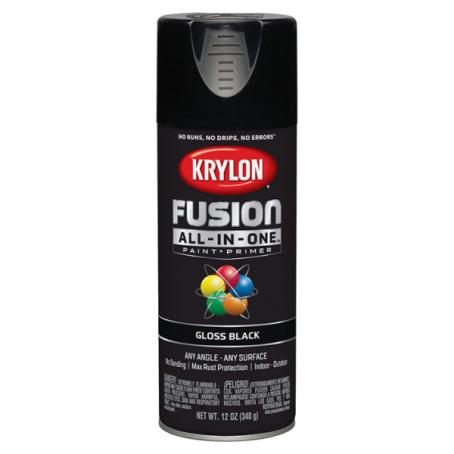 Spray Paint, Krylon Fusion All-In-One, Gloss Black, 340 gram