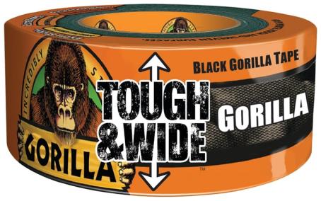 Gorilla Tape, Tough & Wide, Black, 73mm x 22m