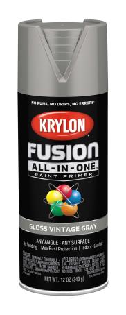 Spray Paint, Krylon Fusion All-In-One, Gloss Vintage Grey, 340 gram