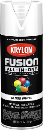 Spray Paint, Krylon Fusion All-In-One, Gloss White, 340 gram
