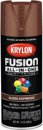 Spray Paint, Krylon Fusion All-In-One, Gloss Espresso, 340 gram
