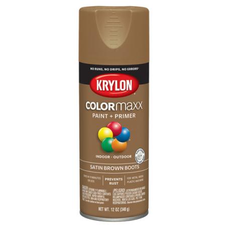 Spray Paint, Krylon COLORmaxx, Satin Brown Boots, 340 gram