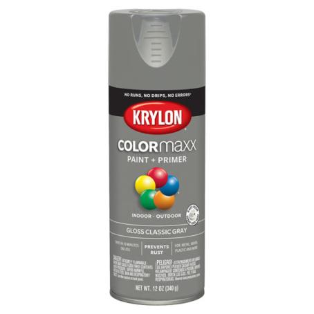 Spray Paint, Krylon COLORmaxx, Gloss Classic Grey, 340 gram
