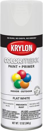 Spray Paint, Krylon COLORmaxx, Flat White, 340 gram