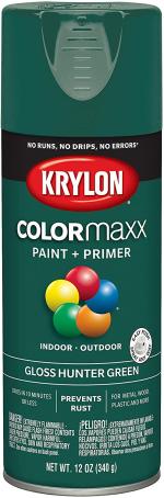 Spray Paint, Krylon COLORmaxx, Gloss Hunter Green, 340 gram