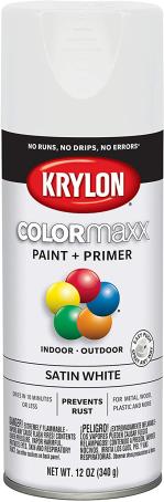 Spray Paint, Krylon COLORmaxx, Satin White, 340 gram