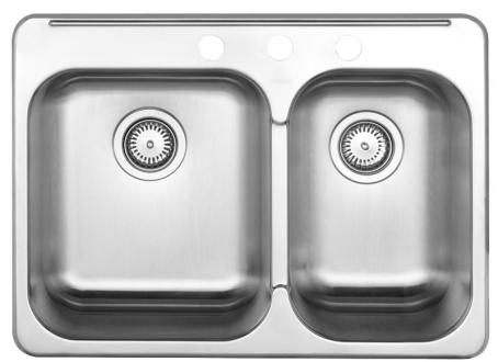 Kitchen Sink, Blanco, Drop-In, 1-1/2 Bowl, Stainless Steel, 3-Hole Deck