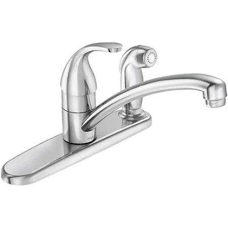 Kitchen Faucet, Single Handle with Sprayer, CHROME (quick mount with integrated supply tubes) Moen ADLER