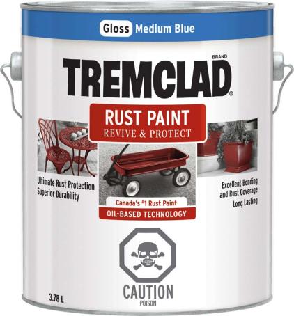 Tremclad Rust Paint, Medium Blue, 3.78 liter