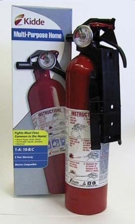 Fire Extinguisher, 1-A:10-B:C, Multi-Purpose, Red, Kidde