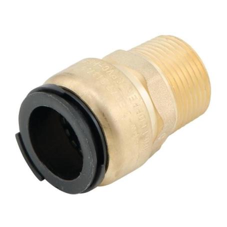 Male Adapter, Quick-Connect, Brass, 1/2