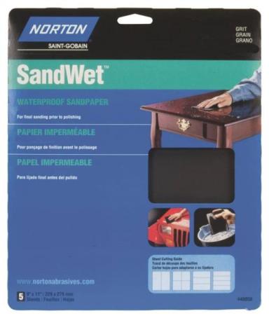 Sandpaper, Wet/Dry, 400 grit, 9