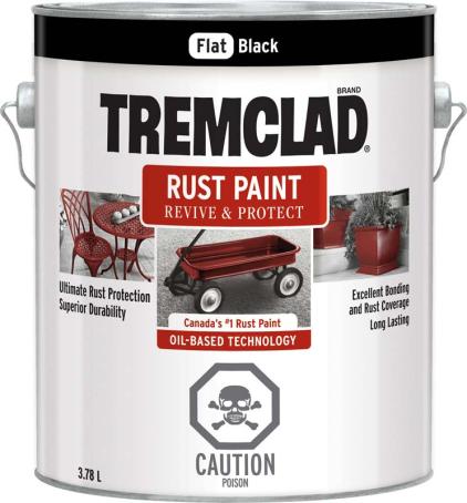 Tremclad Rust Paint, Flat Black 3.78 liter