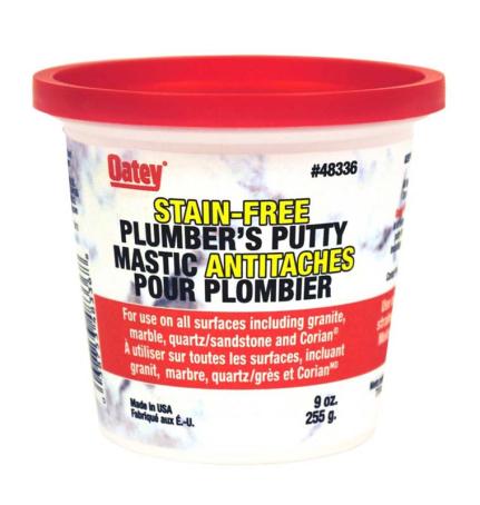 Plumbers Putty, Stainless, 9 ounce tub (safe for stone/granite/synthetic countertops)