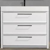 Vanity Cabinet and Resin Top with One Hole, 3 Drawers, 39