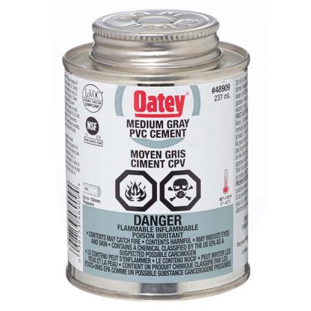 PVC Cement, Medium, Grey, Dabber Top, 236 ml (for electrical conduit)