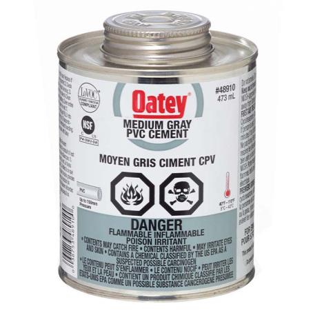 PVC Cement, Medium, Grey, Dabber Top, 473 ml  (for electrical conduit)