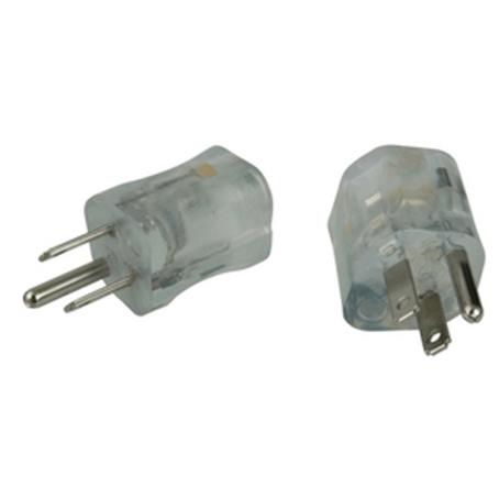 Power Indicator, 3-Prong, Clear with Light