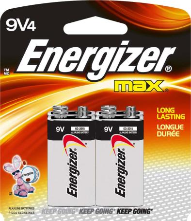 Battery, Energizer, 9 Volt, 4/pkg