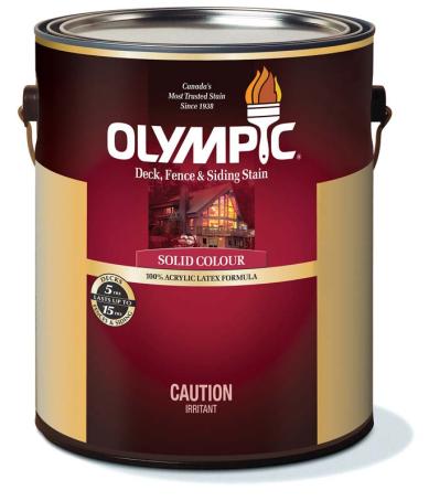 Olympic, DFS, Solid Stain, Latex, White Base-1, 3.78L