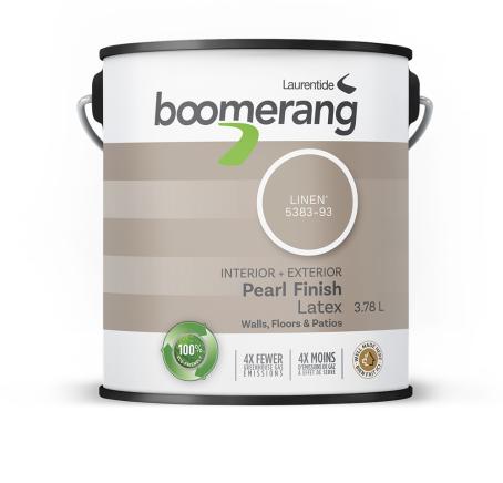 Paint, Int/Ext, Latex, Floor & Wall, Boomerang, LINEN, Pearl Finish, 3.78 liter