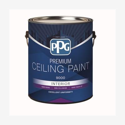 Ceiling Paint, Interior, Latex, PPG Premium, Flat, White, 3.78 liter