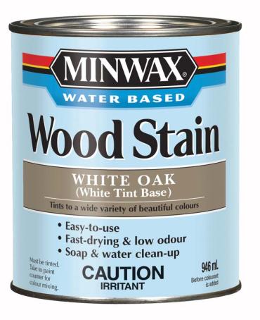 Wood Stain, Water Base, White Tint Base, 946 ml, Minwax