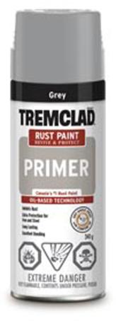 Tremclad Rust Paint, Grey Primer, 340 gram Spray