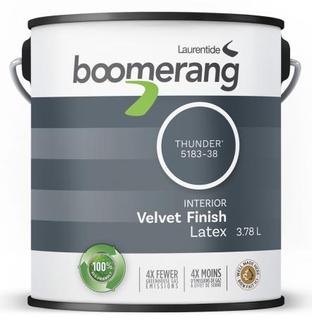 Paint, Interior, Latex, Boomerang, THUNDER, Velvet Finish, 3.78 liter