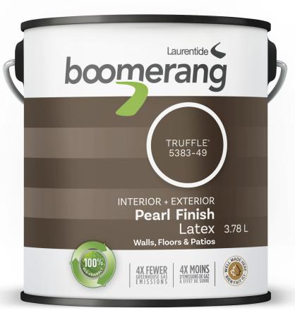 Paint, Int/Ext, Latex, Boomerang, TRUFFLE, Pearl Finish, 3.78 liter