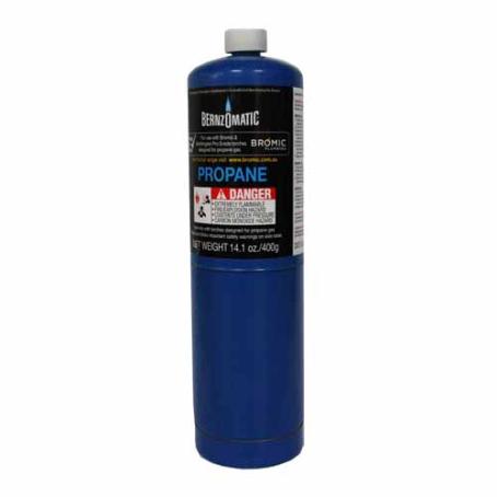 Propane Fuel, 399 gram, BLUE Disposable Cylinder, BERNZ-0-MATIC TX9 (soldering)