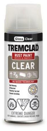 Tremclad Clear Coat, Gloss, Protective Top Coat, 340 gram Spray