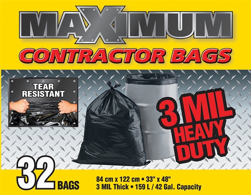 Reli. ProGrade Contractor Trash Bags 55 Gallon (20 Bags w/ Ties) Black 55  Gallon Trash Bags Heavy Duty, Garbage Bags / Construction Bags (2 mil) (55  Gallon - 60 Gallon), Black 