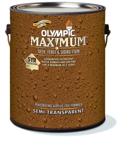 Olympic, Maximum, Semi-Tran Stain & Sealant, Latex, Cedar, 3.78L