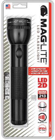 Flashlight, LED, 2 x D, BLACK, Maglite (batteries not incl)