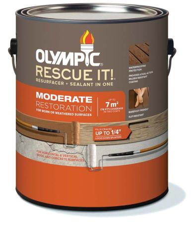 Olympic, Rescue-It, Wood/Concrete Resurfacer. Latex, Flat, 3.78L