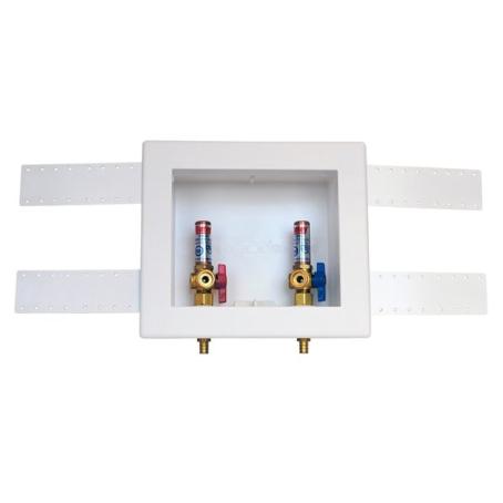 Outlet Box, for Washing Machine, Single-Lever Valves, for PEX Pipe, Oatey (48202)