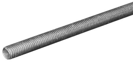 Threaded Rod, Plated Steel, 1/4-20 x 72