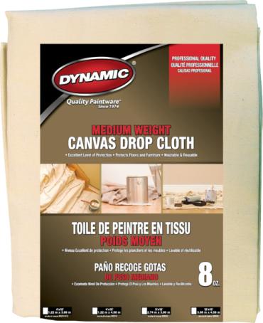 Drop Cloth, 9' x 12', Medium Weight Canvas (8oz), Dynamic