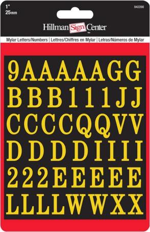 Letters/Numbers, Self-Adhesive, 1