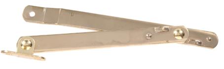 Folding Lid Support, Left-Hand, Brass-Plated, 1/pkg